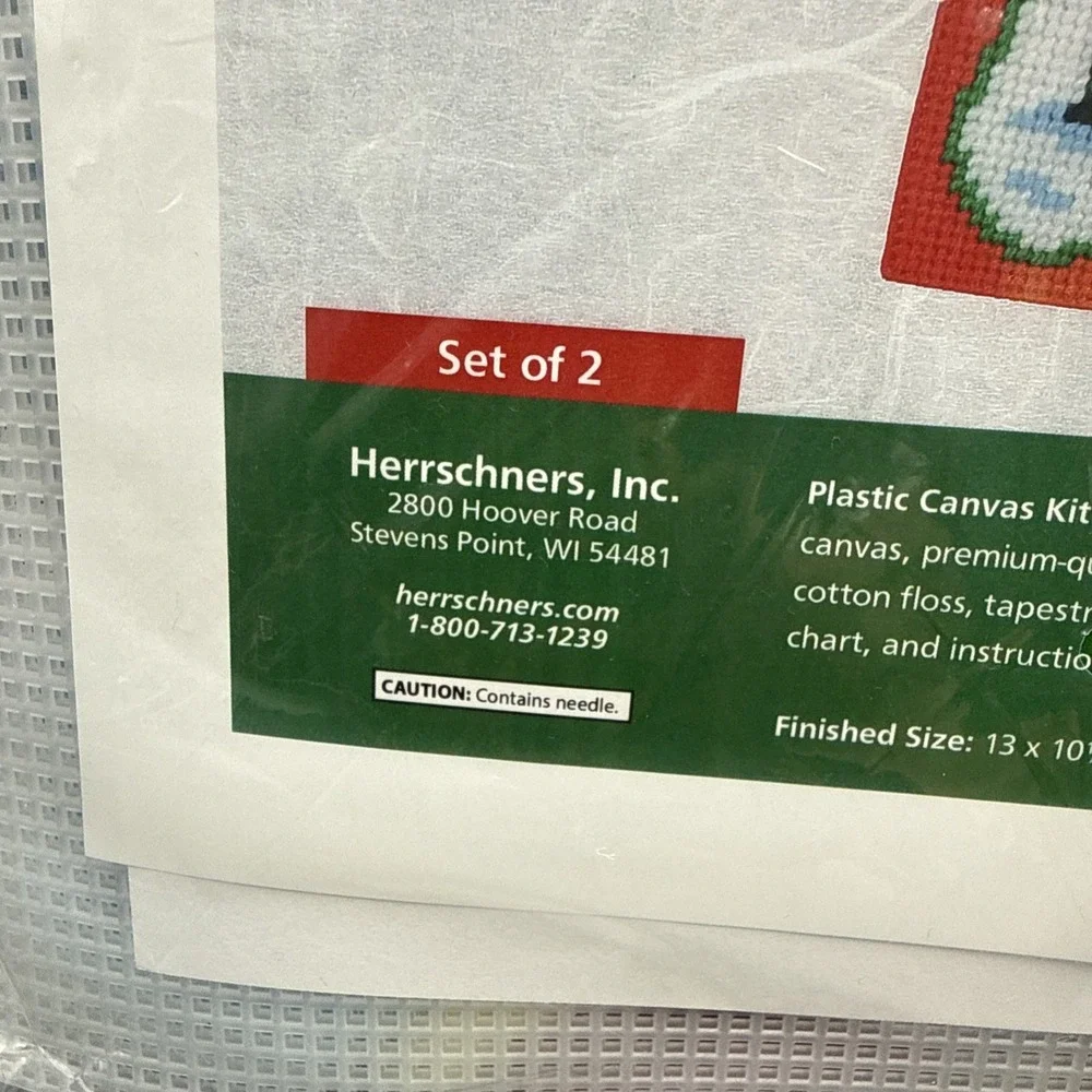 herrschners plastic canvas‎ Kit Christmas Snowman wonderland 2 Placemats